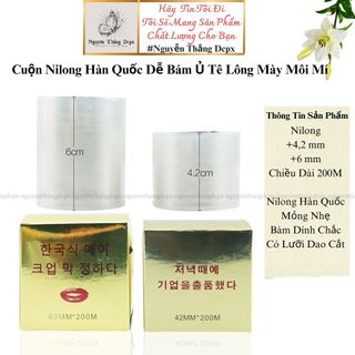 Cuộn nilong hàn quốc dễ bám, Màng Nilong ủ tê lông mày, môi, mí Kích Thước 4,2mmx