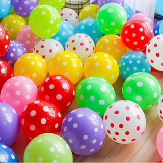Set 10 quả bóng bay chấm bi vui nhộn mix màu trang trí sinh nhật