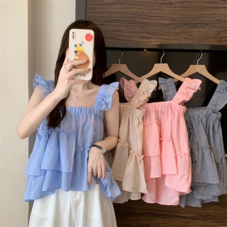 áo 2 dây babydoll quai nhún điệu đà bánh bèo áo hai dây cánh tiên bèo lệch tiểu thư phong cách hàn quốc A181 SUTANO | BigBuy360 - bigbuy360.vn