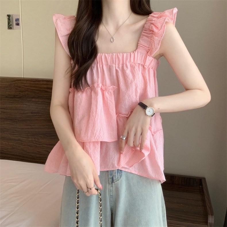 áo 2 dây babydoll quai nhún điệu đà bánh bèo áo hai dây cánh tiên bèo lệch tiểu thư phong cách hàn quốc A181 SUTANO | BigBuy360 - bigbuy360.vn