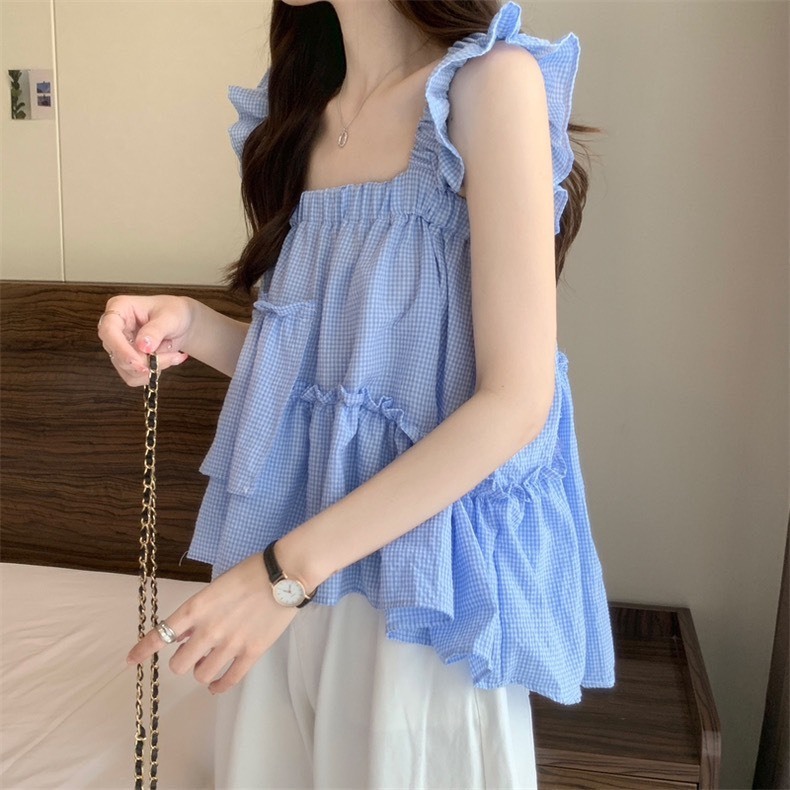 áo 2 dây babydoll quai nhún điệu đà bánh bèo áo hai dây cánh tiên bèo lệch tiểu thư phong cách hàn quốc A181 SUTANO | BigBuy360 - bigbuy360.vn