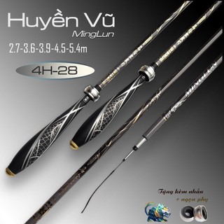 Cần câu đài Huyền Vũ 4H carbon Xpipal tặng kèm nhẫn và ngọn phụ túi đựng đẳng cấp - BB45