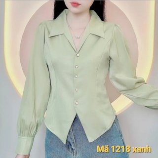 Áo sơ mi nữ kiểu cổ vest_áo kiểu cổ vest bigsize đến 70kg