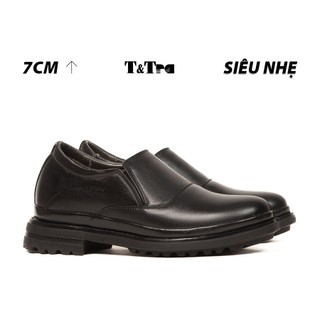 Giày đế cao nam siêu nhẹ t143 đen - nhẹ hơn và ít dốc hơn