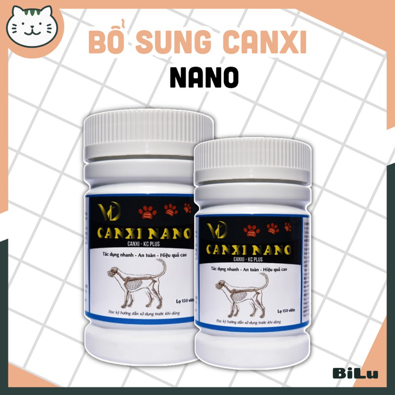 Canxi Nano cho chó mèo giúp ngăn ngừa hạ bàn tụt canxi hỗ trợ tiêu hoá giúp xương chắc khoẻ