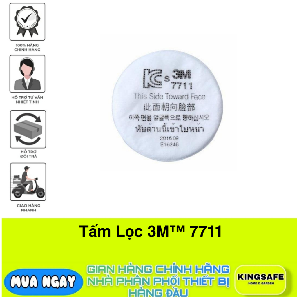 TẤM LỌC BỤI 3M 7711 , LỌC BỤI MỊN DÙNG KÈM PIN LỌC 3301K-100 ( 1 TẤM )