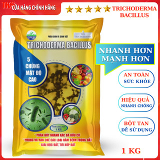 1kg nấm trichoderma bacillus cao cấp, bột tan trừ nấm bệnh, cải tạo đất, ủ phân hữu cơ
