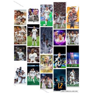 Bộ 40 hình dán decal REAL MADRID mùa giải 2024, hình dán sticker clb bóng đá, hình dán cầu thủ bóng đá