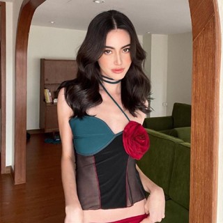 Áo ống Croptop bra Quây ngực Ôm body sexy Đính bông 2 dây Áo hai dây crt Quây ngực Đi quẩy bar pub Đi biển