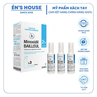 Xịt mọc tóc minoxidil bailleul 2%| kích thích mọc tóc, giảm rụng tóc, bill pháp