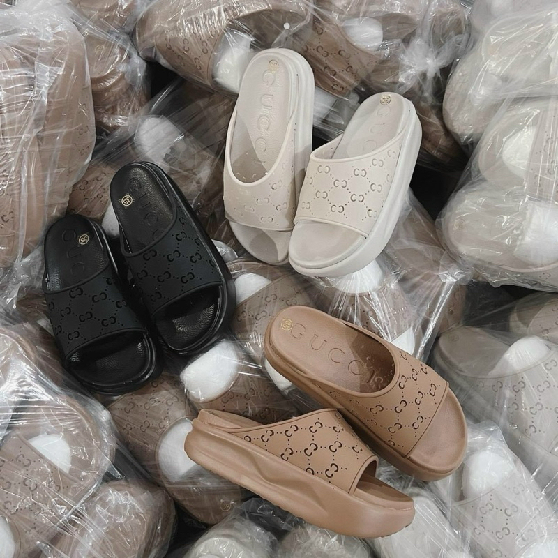 Dép Bánh Mì Quai Ngang Đế Bằng Cao 5cm Chống Nước