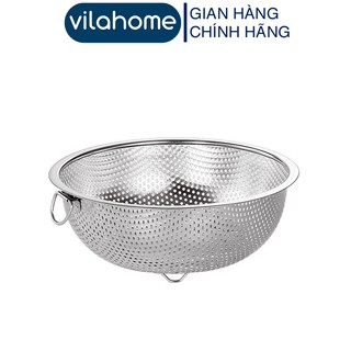 Rổ rá lưới inox vilahome, rổ rá inox cao cấp lỗ nhỏ có chân đế thoát nước tốt, rổ inox 28 hcc