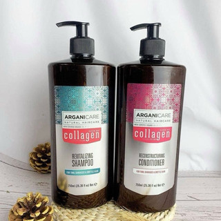 Cặp gội 750ml + xả 750ml arganicare collagen pháp