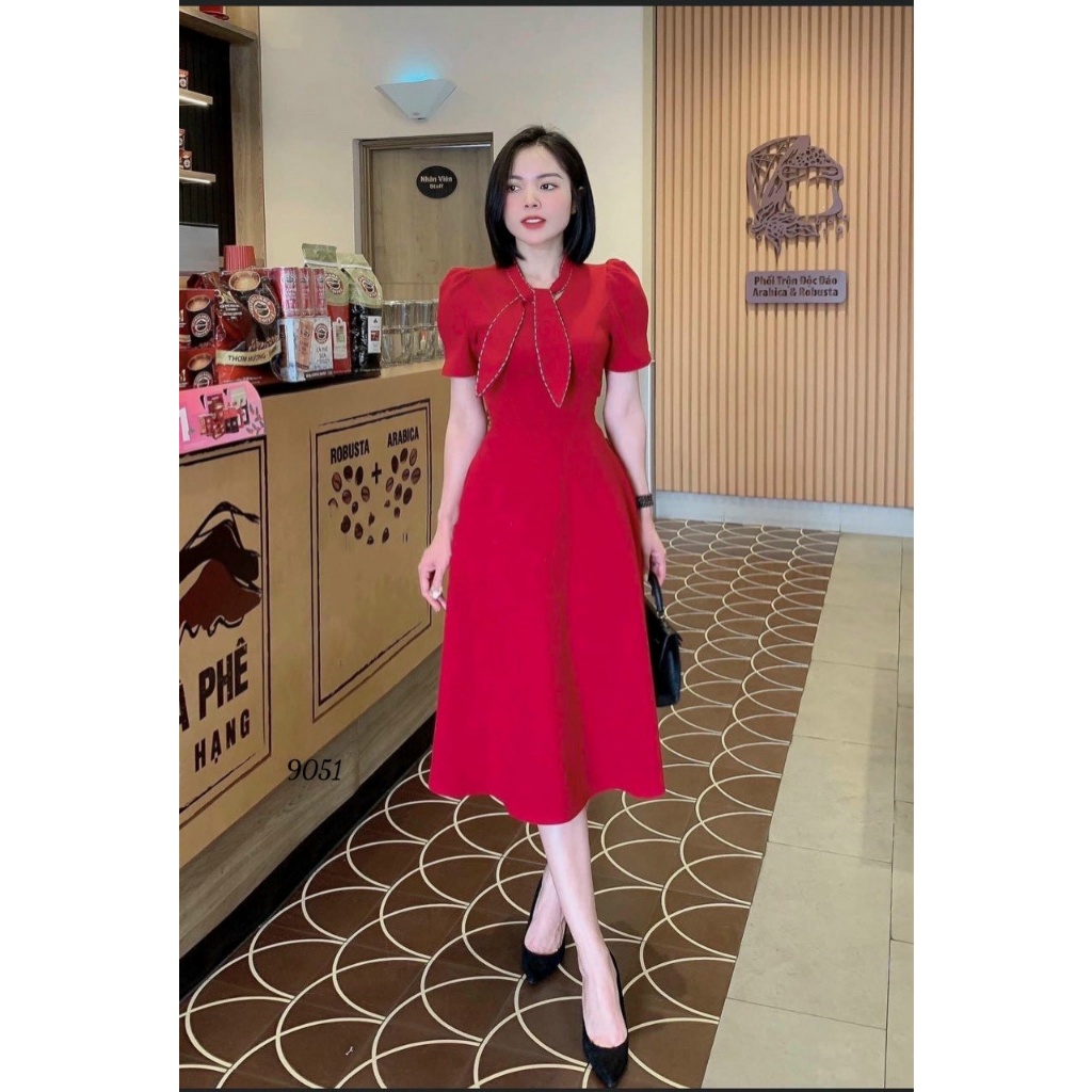 Đầm Xòe Dự Tiệc Thắt Nơ Tay Lỡ Sang Chảnh XRT0111