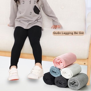 Quần legging dài bé gái thun cotton xuất siêu dày dặn co giãn loại 1 (22-40kg)