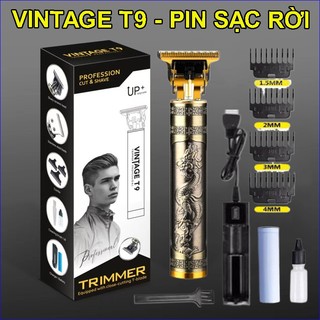 Tông đơ cắt tóc bấm viền kiêm cạo râu kèm phụ kiện dùng pin sạc rời tiện dụng