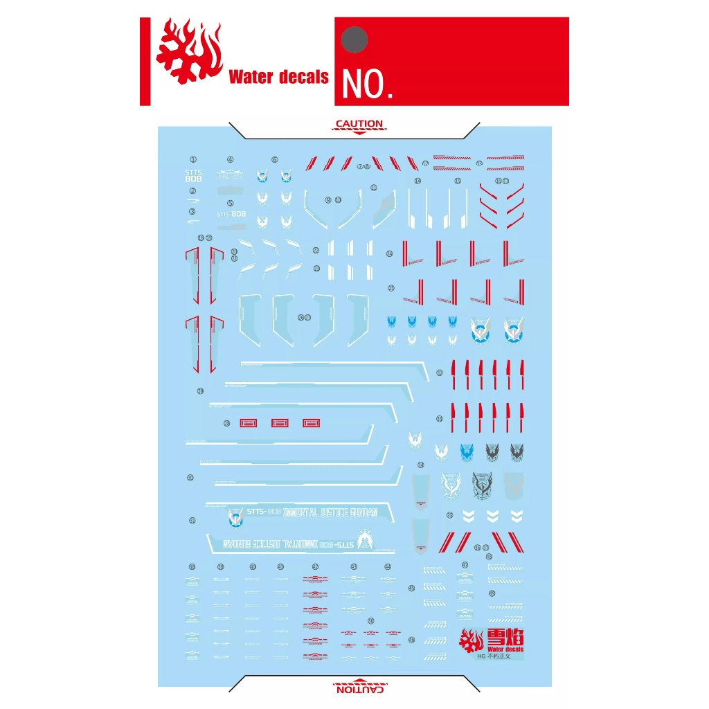 Đề can - Decal nước cho mô hình lắp ráp HGCE Immortal Justice