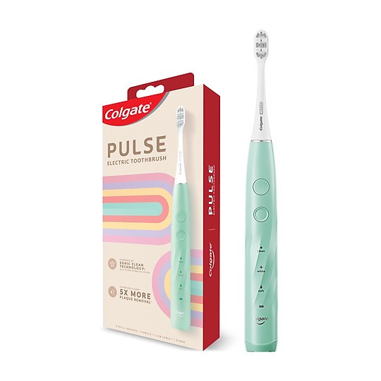 mua 2 tặng 1 Bàn chải điện Colgate PULSE công nghệ sóng âm, sạch mảng bám, pin 60 ngày adad