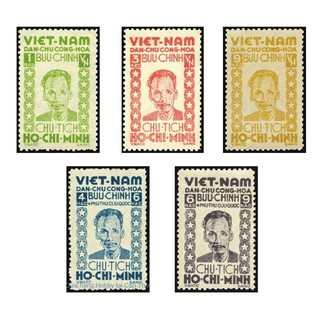 Tem sưu tập MS 1 Tem Việt Nam tem bác hồ đầu tiên 1946 ( 5 tem )