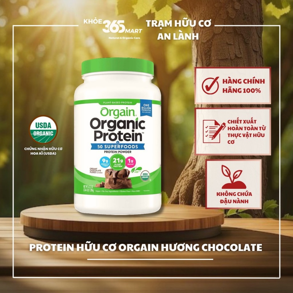 Protein Hữu Cơ Từ Thực Vật Orgain Hương Chocolate 1,22KG (50 SUPERFOODS)