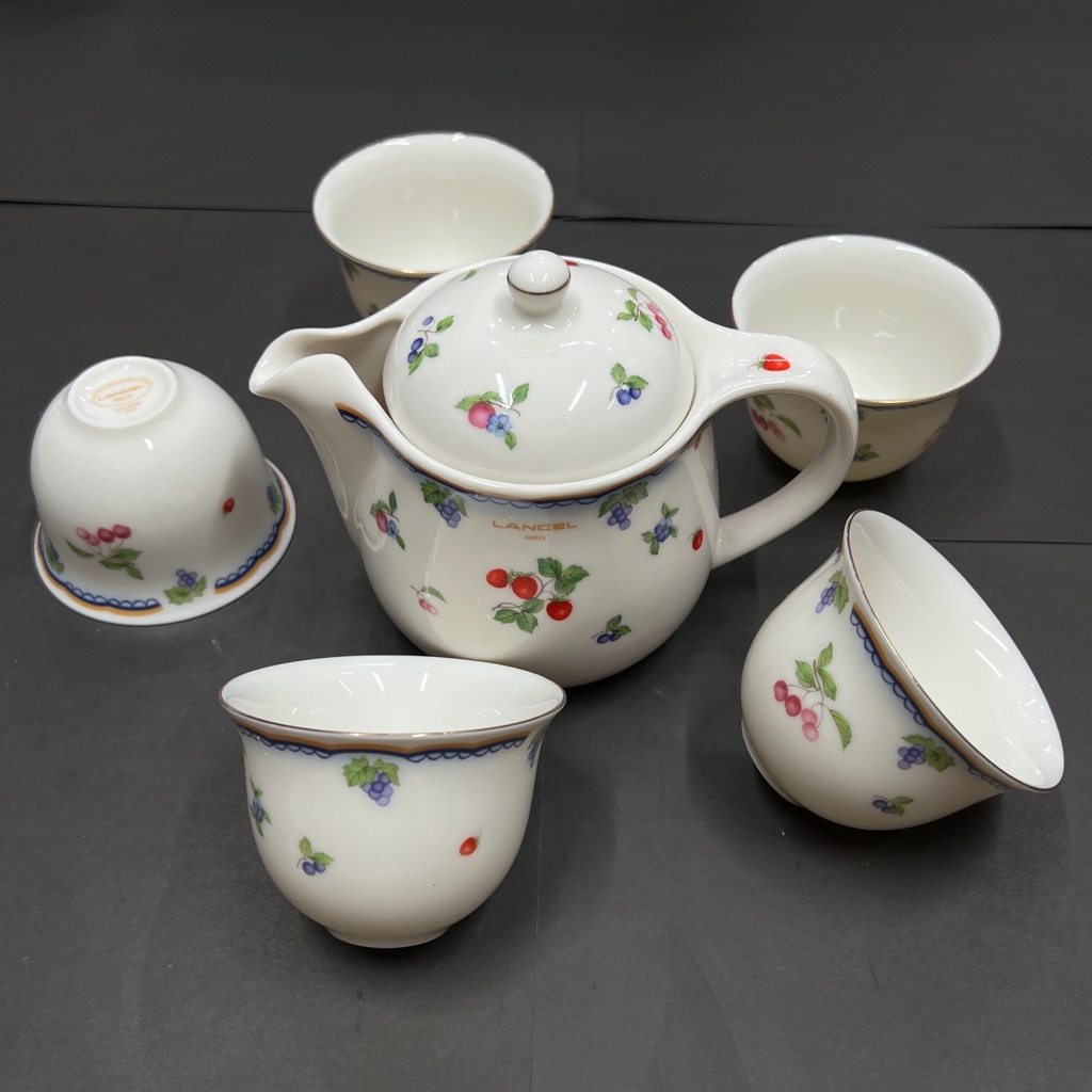 Bộ bình trà Lancel Paris từ Maebata Nhật Bản cao cấp hoạ tiết hoa quả [GIÁ RẺ]