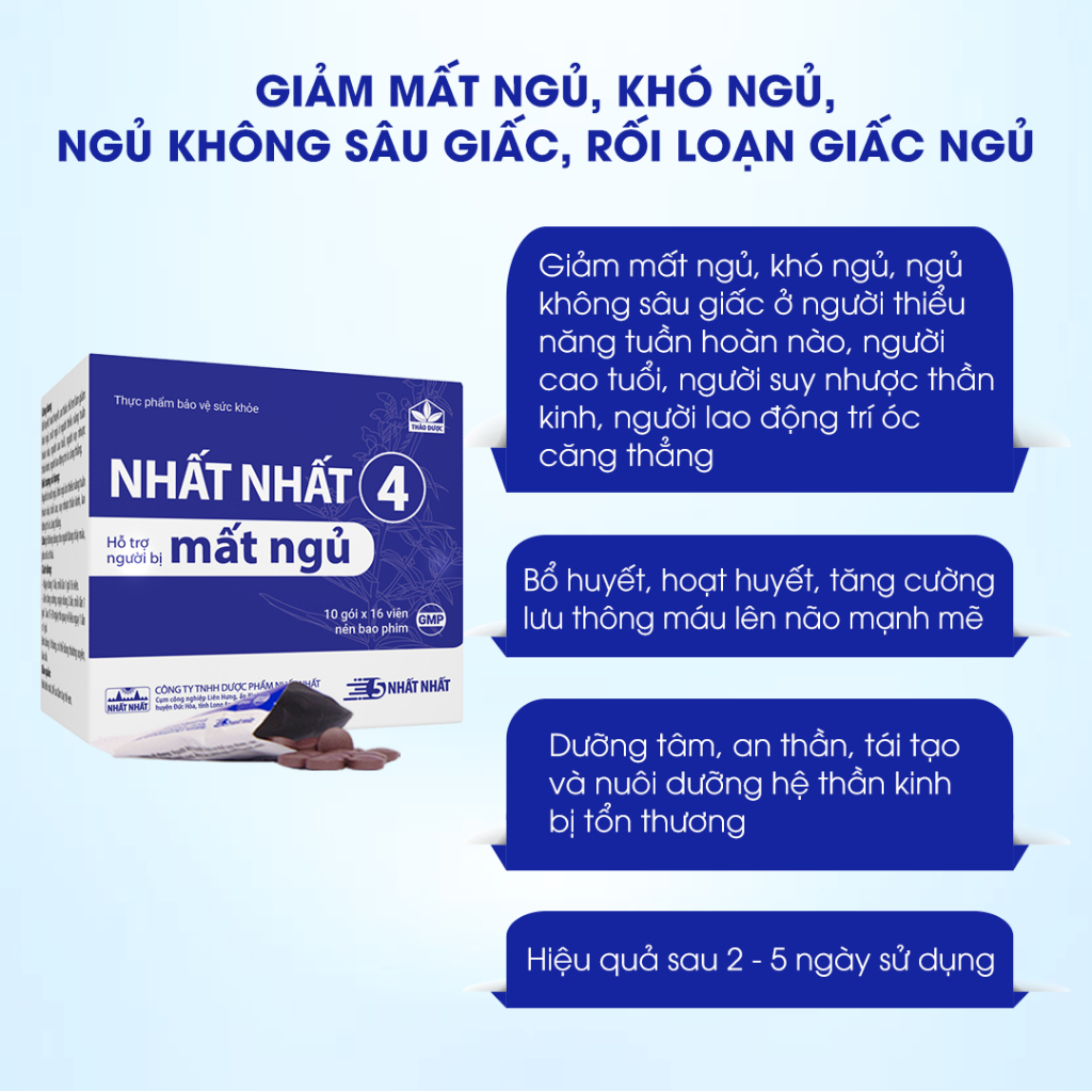 mua 2 tặng 1 Viên Nén Dùng Tốt Cho Người Mất Ngủ - Nhất Nhất 4 - Bổ huyết, hoạt huyết, dưỡng tâm, an