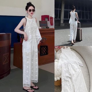 SET ÁO XANH VOAN TƠ CỔ YẾM TẦNG + QUẦN SUÔNG TRẮNG✨