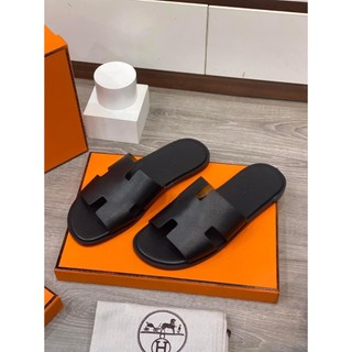 Dép Da Bò 100% Đế Cao Su Đúc . thời trang nam nữ Quai Ngang chữ H cực chất loại xin Full box bill