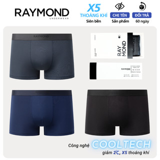 Quần Boxer nam thun lạnh kháng khuẩn RAYMOND, sịp đùi nam thoáng khí, co giãn, cao cấp chữ nổi giữa