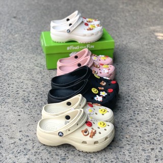 Dép cross classic sandal crush clog nữ đế cao 5cm tặng 12 jib ngẫu nhiên. dép sục crocs đế cao 5cm - kimngansg