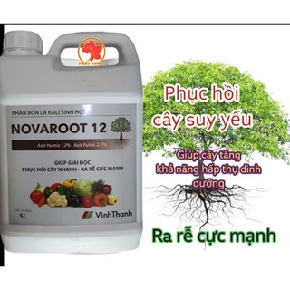 Phân bón tưới gốc novaroot12 - 5 lít giải độc cây, ra rễ mạnh, phục hồi nhanh, nhập khẩu hà lan