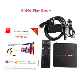 Đầu androi tivi pana play box + 8k pana box play +, ram 4g, hỗ trợ tìm kiếm giọng nói, bảo hành 12 tháng