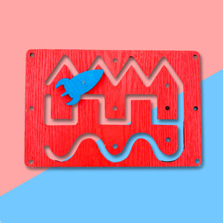 Bảng Mê Cung Gỗ Tìm Đường Zic Zac Tàu Vũ Trụ, Phụ Kiện Bảng Bận Rộn Busyboard