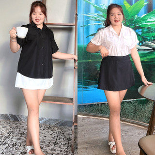 Áo sơ mi bigsize nữ 60-95kg hai túi chất vải lụa không nhăn nhàu mát mịn mặc đi học đi làm  SMTH