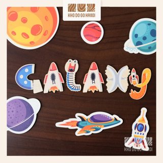 Bộ chữ cái phi hành gia , chữ gỗ dán tường, chữ nổi trang trí, chữ dán tường gỗ plywood decor