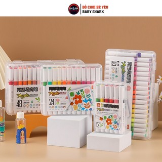 Bút Màu Acrylic Marker 12/24/36/48/60 Cao Cấp Đầu To - Chống Thấm Nước, Vẽ Lên Được Nhiều Chất Liệu