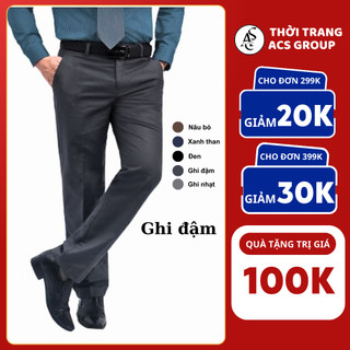 Quần âu trung niên màu GHI ĐẬM chất vải umi cao cấp dành cho nam thương hiệu ACS phong cách công sở trẻ trung lịch sự