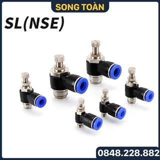 Van tiết lưu nối nhanh, van chỉnh lưu esl khí nén ren ngoài nối nhanh phi 4 6 8 10 12mm