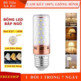  Bóng đèn Led siêu sáng đuôi xoáy E27 16W 3 màu Trắng Vàng Trung Tính Bóng Led đui xoáy tiết kiệm điện hình bắp ngô 