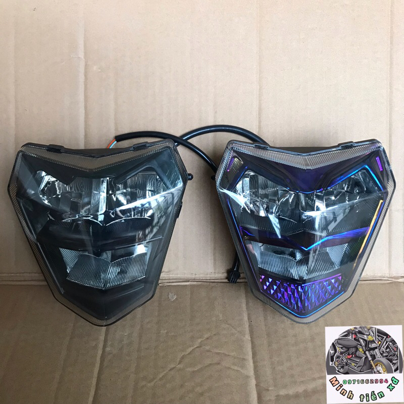 Đèn Zinpat 2 tầng led xe điện xmen (Đen khói và Titan)