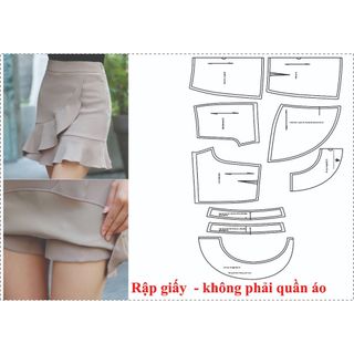 Rập chân váy có quần bên trong - Rập giấy mã 725 (BẢN VẼ)