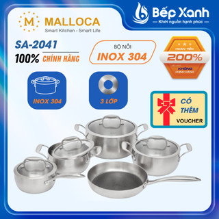 Bộ nồi inox cao cấp 3 lớp malloca sa-2041