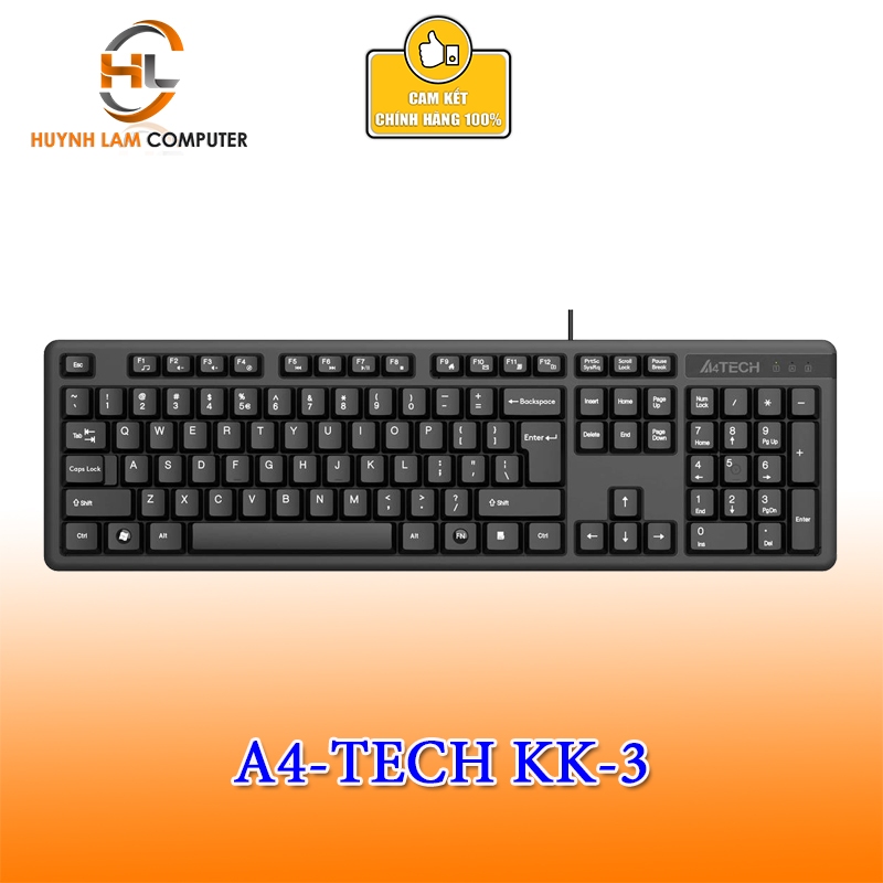 Bàn phím có dây A4TECH KK-3 - Hàng Chính Hãng