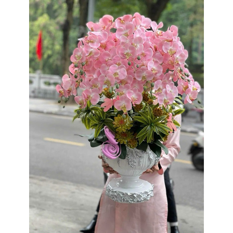 Cành Hoa Lan Hồ Điệp Cao Su 9 bông , Hoa Lan Giả, Hoa giả Cao cấp