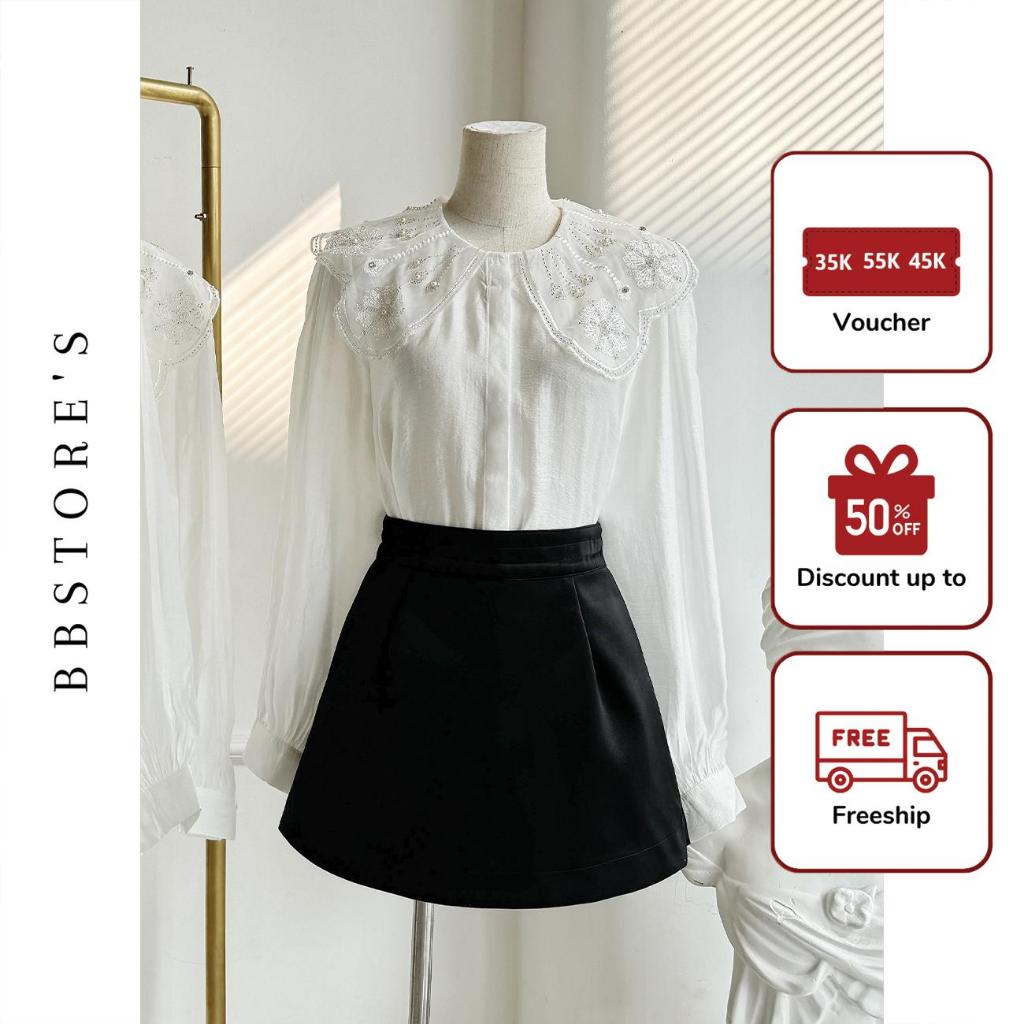 Sơ Mi Công Sở Tơ Voan Cổ Kết Đá Thanh Lịch BBSTORE'S -A3274