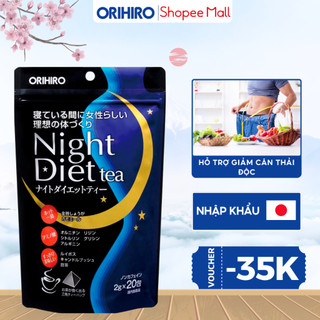Trà giảm cân làm đẹp da ban đêm Orihiro Night Diet Tea 20 gói Nhật