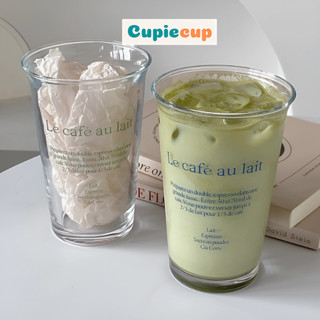 Ly Thủy Tinh Miệng Loe, Cốc Uống Nước Dáng Cao Họa Tiết LeCafe Sang Trọng, Đựng Nước Ép, Cafe CTT016