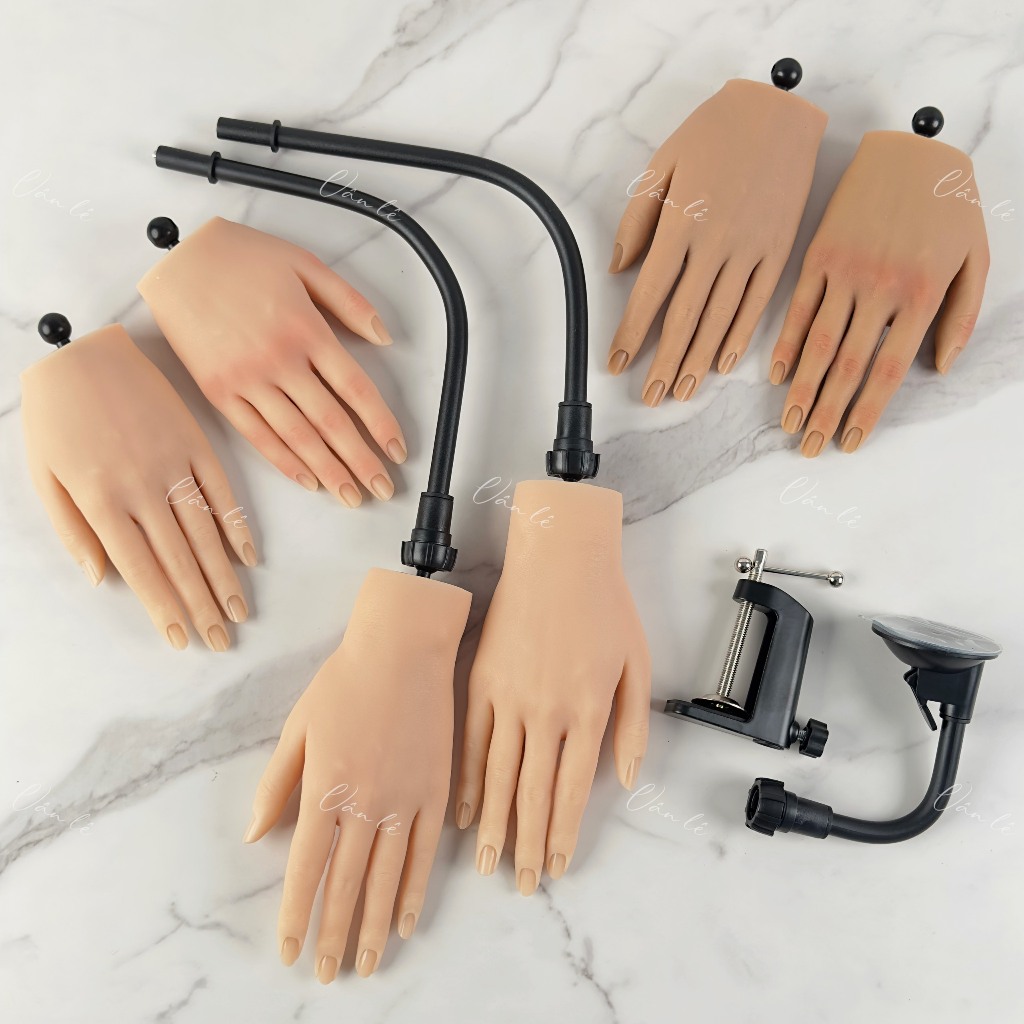 bàn tay giả silicon siêu thật tay trái tay phải tay giả tập làm móng tay làm nail