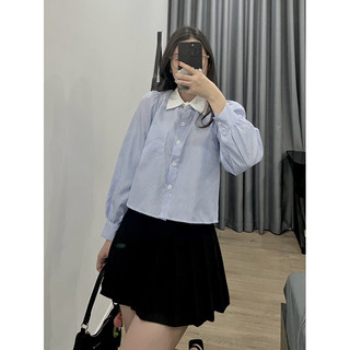 Qdstore - áo sơ mi kẻ xanh