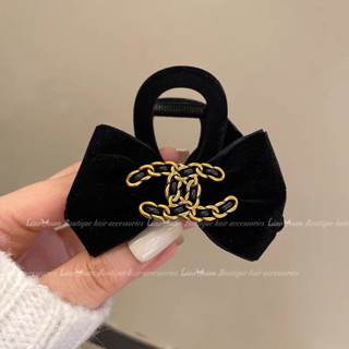 Kẹp tóc ngoạm đính chiếc nơ nhung tiểu thư cho nữ K162